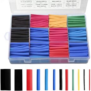 850PCS Heat Shrink Tubings Kits Tubing Assortments Electronic Multicolor Assortment for Marine Grade Repair Wire Cable Electrical Insulation, Color Coding, Mechanical Protection