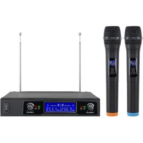 AC3 VHF Wireless Microphone Universal Handheld Karaoke Mic Speake Outdoor Indoor Cordless Microphone System with USB Reciver for Singing Karaoke Speech Wedding Church