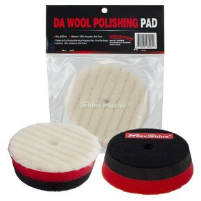 Maxshine 6" Wool Buffing Polishing Pad for Cutting – Professional, Perfect Dual Action Polisher Wool Pad, Hook and Loop, 100% Natural Wool, Aggressively Removing Scratches & Oxidation