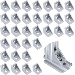 20Sets Black 2020 Series Aluminum Extrusion Profile Connector Set,20Pcs Corner Brackets,with 40Pcs T-Nuts and M5×8 Hex Screw Bolt for 6mm 20S T Slot Aluminum Profile Accessories