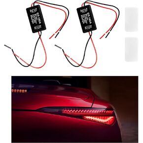 2 PCS Flash Strobe Controller, 12V-24V GS-100A Brake Light Flasher Strobe, Auto Flasher Module for LED Brake Light Tail Stop Light, Universal Accessories for Car Motorcycle