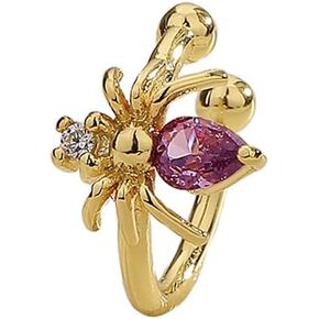 Ear Cuff Punk Spider Cartilage Non Piercing Clip On Earring for Women Girls Cubic Zirconia Purple Crystal Animal Cuffs Earrings Vintage Jewelry Gifts Halloween