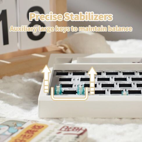 GMK81 مجموعة لوحة مفاتيح ميكانيكية بيضاء قابلة للتبديل الساخن بلوتوث 5.0/2.4G/Type-C لوحة مفاتيح RGB مخصصة مع لوحة مفاتيح لتخميد الصوت عبر لوحة مفاتيح قابلة للبرمجة لنظام التشغيل Windows macos iOS in Kuwait