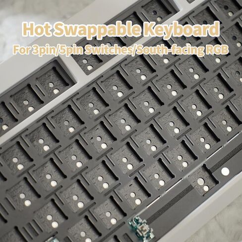 GMK81 مجموعة لوحة مفاتيح ميكانيكية بيضاء قابلة للتبديل الساخن بلوتوث 5.0/2.4G/Type-C لوحة مفاتيح RGB مخصصة مع لوحة مفاتيح لتخميد الصوت عبر لوحة مفاتيح قابلة للبرمجة لنظام التشغيل Windows macos iOS in Kuwait