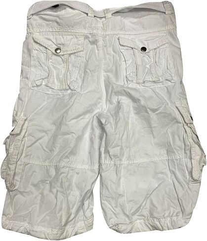 Flash Apparel Mens Cargo Shorts 100% Cotton Relaxed Fit Cargo Short with Belt Small Sizes Big and Tall Sizes in Saudi Arabia