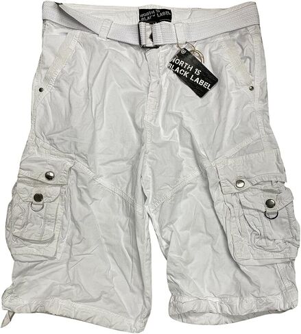 Flash Apparel Mens Cargo Shorts 100% Cotton Relaxed Fit Cargo Short with Belt Small Sizes Big and Tall Sizes in Saudi Arabia