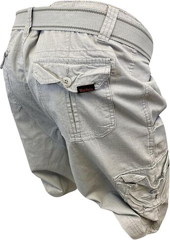 Flash Apparel Mens Cargo Shorts 100% Cotton Relaxed Fit Cargo Short with Belt Small Sizes Big and Tall Sizes in Saudi Arabia