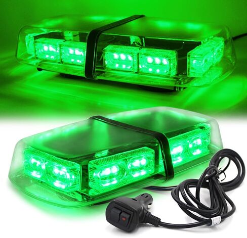 12 بوصة 36 LED 18 وات للتحذير من مخاطر الطوارئ على السطح العلوي فلاش ستروب شريط إضاءة صغير مع حامل مغناطيسي، للمحراث أو شاحنة السحب ومركبة البناء باللون الأحمر in Kuwait