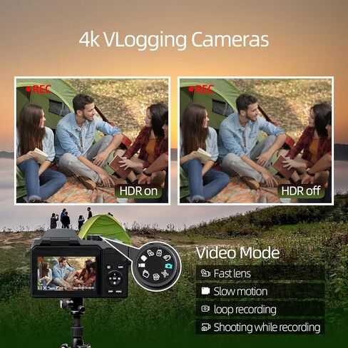 كاميرا رقمية بدقة 64 ميجابكسل للتصوير الفوتوغرافي، وكاميرا تسجيل فيديو بدقة 4K لليوتيوب مع شاشة قلاب مقاس 3 بوصات، وتكبير رقمي 16X، وواي فاي وتركيز تلقائي، وبطاريتين، وبطاقة TF سعة 32 جيجابايت (S200) in Kuwait
