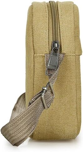 Canvas Satchel Bag Mini Crossbody Bag Leisure Travel Single Shoulder Bag Can Put Cell Phone Earphone Handset in Saudi Arabia