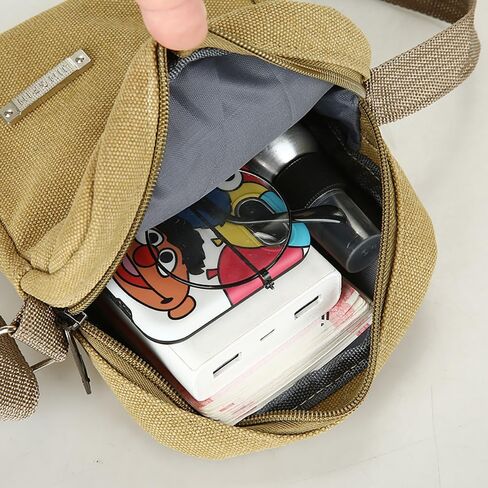 Canvas Satchel Bag Mini Crossbody Bag Leisure Travel Single Shoulder Bag Can Put Cell Phone Earphone Handset in Saudi Arabia