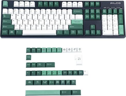 144 Keys Botanical Cherry Profile PBT Dye Sub Keycaps for MX Mechanical Keyboard GMMK Filco Ducky 104 TKL GK61 KBD75 96 GK64 68 (144 Key Botanical) in Saudi Arabia