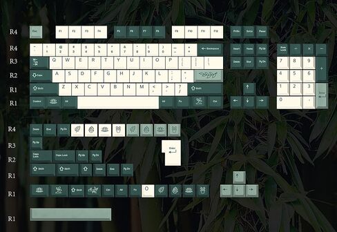 144 Keys Botanical Cherry Profile PBT Dye Sub Keycaps for MX Mechanical Keyboard GMMK Filco Ducky 104 TKL GK61 KBD75 96 GK64 68 (144 Key Botanical) in Saudi Arabia