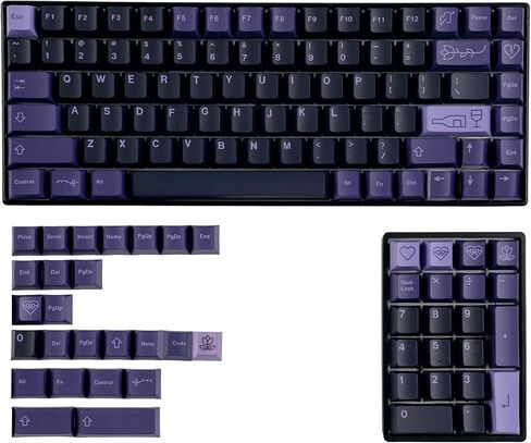 144 Keys Botanical Cherry Profile PBT Dye Sub Keycaps for MX Mechanical Keyboard GMMK Filco Ducky 104 TKL GK61 KBD75 96 GK64 68 (144 Key Botanical) in Saudi Arabia