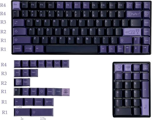 144 Keys Botanical Cherry Profile PBT Dye Sub Keycaps for MX Mechanical Keyboard GMMK Filco Ducky 104 TKL GK61 KBD75 96 GK64 68 (144 Key Botanical) in Saudi Arabia