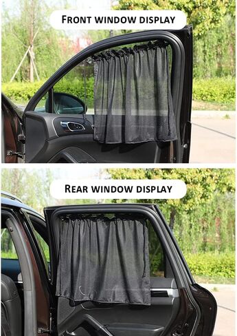قطعتان من أغطية نوافذ السيارة بالشفط للنافذة الجانبية - تحجب الأشعة فوق البنفسجية والحرارة لتظليل نافذة السيارة لحماية الخصوصية والحفاظ على برودة السيارة - مظلة جانبية عالمية للنافذة تناسب السيارة/الشاحنة/سيارات الدفع الرباعي in Kuwait