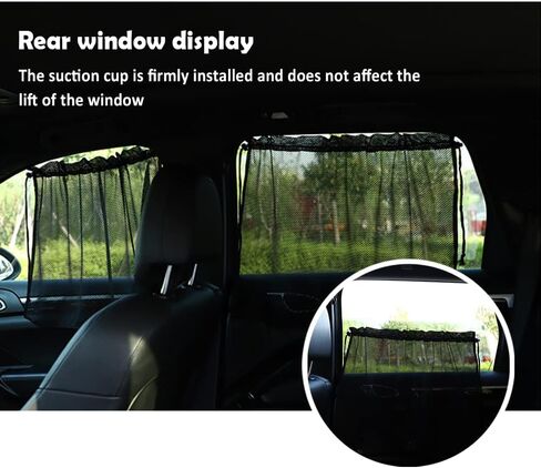 قطعتان من أغطية نوافذ السيارة بالشفط للنافذة الجانبية - تحجب الأشعة فوق البنفسجية والحرارة لتظليل نافذة السيارة لحماية الخصوصية والحفاظ على برودة السيارة - مظلة جانبية عالمية للنافذة تناسب السيارة/الشاحنة/سيارات الدفع الرباعي in Kuwait