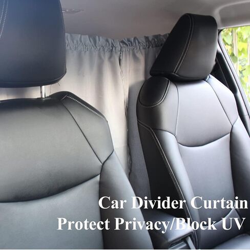 ستائر Ovege مقسمة للسيارة، ظل الشمس، الخصوصية، السفر، القيلولة الليلية، التخييم في السيارة، ستارة بسيطة قابلة للفصل (فضي) in Kuwait