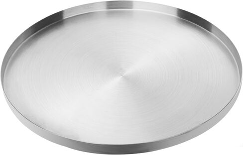 Large Round Stainless Steel Tray,Diameter 12.6"Silver Decorative Trays,Serving Tray,Jewelry and Cosmetic Storage Tray in Saudi Arabia