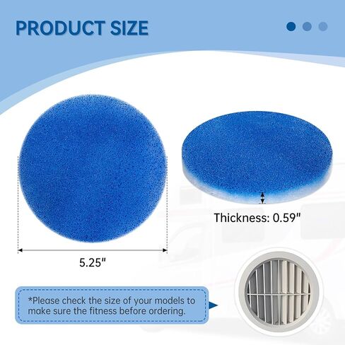 RV AC Filters (8 Pack) 5.25" Diameter Round Air Duct Filter Replacement MERV 6 for Airflow System of Motorhome, Blue in Saudi Arabia