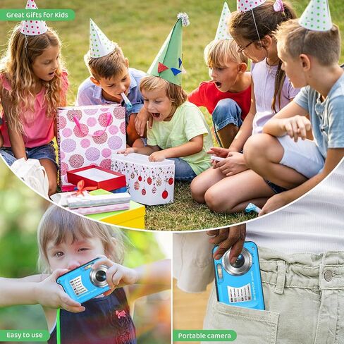 Kids Digital Camera with 32GB Card Waterproof Digital Camera for Kids 10FT 30MP FHD 1080P Compact Portable 16X Digital Zoom Point and Shoot Digital Camera in Kuwait