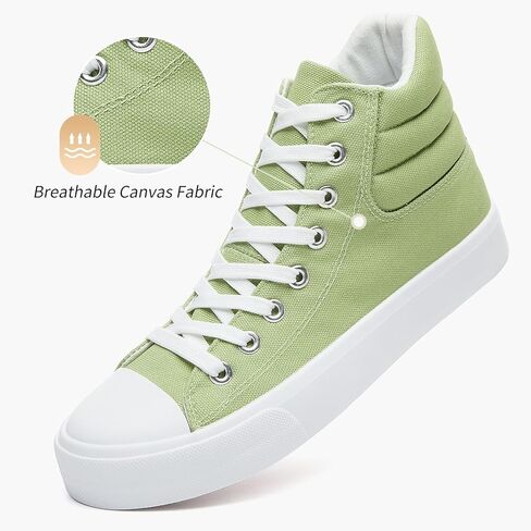 POVOGER High Top Sneakers for Women White Womens High Tops Canvas Shoes Black Fashion Sneakers Casual Lace up Tennis Shoes in Kuwait