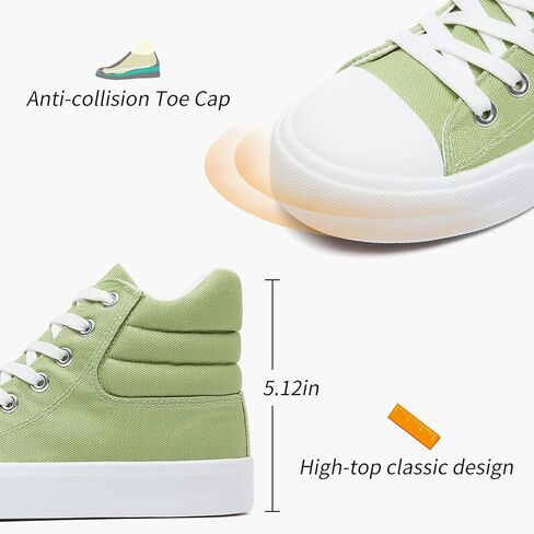 POVOGER High Top Sneakers for Women White Womens High Tops Canvas Shoes Black Fashion Sneakers Casual Lace up Tennis Shoes in Kuwait