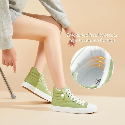 POVOGER High Top Sneakers for Women White Womens High Tops Canvas Shoes Black Fashion Sneakers Casual Lace up Tennis Shoes in Kuwait