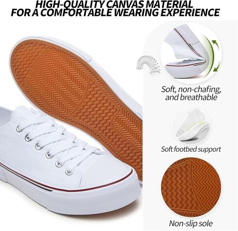 Adokoo Canvas Tennis Shoes for Women Low Top Casual White Black Sneakers for Women Lace Up Fashion Comfortable Walking Shoes in Saudi Arabia