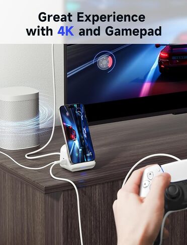 حامل محطة إرساء USB-C من JSAUX لجهاز Samsung Dex، محور متعدد المنافذ 5 في 1 مع حامل هاتف، 4K HDMI، USB 3.0 5 جيجابت في الثانية 60 وات PD متوافق مع Samsung S24/23، Pixel 8/8 Pro، جهاز iPhone 15 Series Type-C in Kuwait
