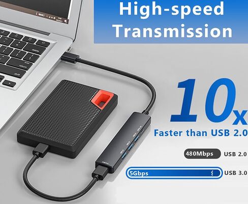 موزع USB 3.0، موزع موزع USB بـ 5 منافذ، محول USB محمول صغير متعدد المنافذ لأجهزة الكمبيوتر المحمول، سطح المكتب، محرك فلاش، محرك الأقراص الصلبة، وحدة التحكم، الطابعة، الكمبيوتر الشخصي، لوحات المفاتيح in Kuwait