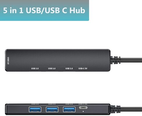 موزع USB 3.0، موزع موزع USB بـ 5 منافذ، محول USB محمول صغير متعدد المنافذ لأجهزة الكمبيوتر المحمول، سطح المكتب، محرك فلاش، محرك الأقراص الصلبة، وحدة التحكم، الطابعة، الكمبيوتر الشخصي، لوحات المفاتيح in Kuwait