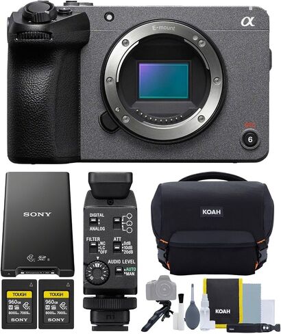 Sony Cinema Line FX30 Super 35 Camera - Compact cage-Free Design with 4K up to 120p Bundle with 960GB Memory Card, Shotgun Microphone, and Camera Accessories (8 Items) in Saudi Arabia