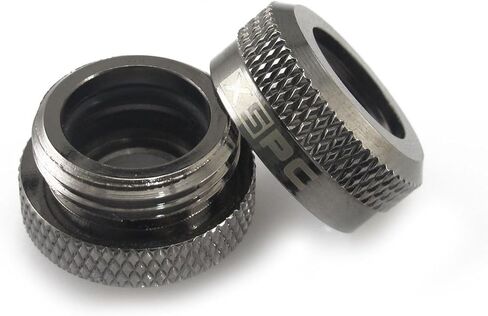 XSPC G1/4" إلى 10 مم معرف، 14 مم OD تركيب أنابيب صلبة، كروم أسود، 12 حزمة in Saudi Arabia