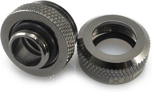 XSPC G1/4" إلى 10 مم معرف، 14 مم OD تركيب أنابيب صلبة، كروم أسود، 12 حزمة in Saudi Arabia