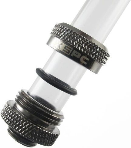 XSPC G1/4" إلى 10 مم معرف، 14 مم OD تركيب أنابيب صلبة، كروم أسود، 12 حزمة in Saudi Arabia
