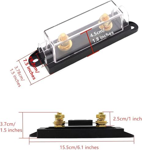 ANL Gold Plated Fuse 200 Amp + ANL Fuse Holder Black 1 Pack in Saudi Arabia