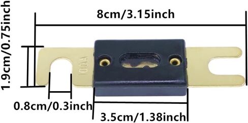 ANL Gold Plated Fuse 200 Amp + ANL Fuse Holder Black 1 Pack in Saudi Arabia