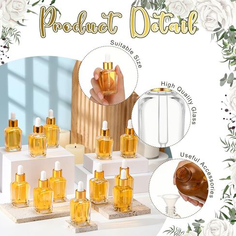 100 Pcs 1 oz Square Dropper Bottle Clear Glass Tincture Bottles with Dropper Glass Dropper Bottle for Essential Oils, Liquids, DIY in Saudi Arabia