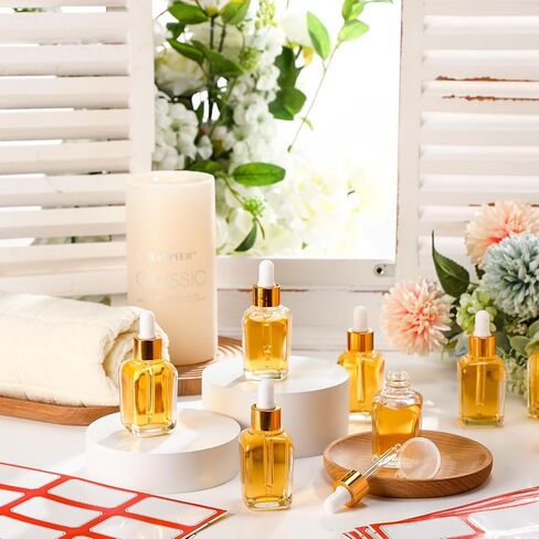 100 Pcs 1 oz Square Dropper Bottle Clear Glass Tincture Bottles with Dropper Glass Dropper Bottle for Essential Oils, Liquids, DIY in Saudi Arabia