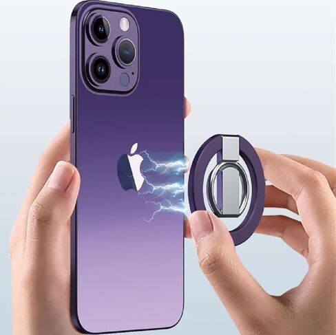 Magnetic Phone Ring Holder for Magsafe Finger Kickstand, 360° Rotation Metal Foldable Grip Car Mount Stand Compatible with iPhone 12/13/14/15 & Other Devices Use with Iron Ring in Saudi Arabia