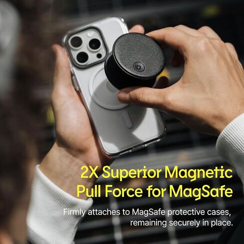 RHINOSHIELD Grip O متوافق مع MagSafe | مقبض هاتف مع مسند موسع لحافظة هاتف MagSafe، يدعم الوضع الرأسي والأفقي، حامل الهاتف، ملحق الهاتف الذكي - مرآة in Saudi Arabia
