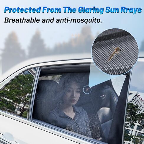 Car Window Sunshade - 2Pack Front Window Custom for Mercedes Benz C Class W205 2015-2021, Side Glass Covers and Screen, Block Sun Rays Curtains, Heat and Insect Protection, for Baby in Cars in Kuwait