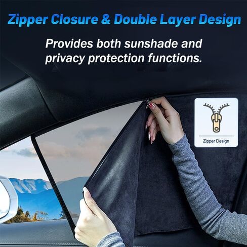 Car Window Sunshade - 2Pack Front Window Custom for Mercedes Benz C Class W205 2015-2021, Side Glass Covers and Screen, Block Sun Rays Curtains, Heat and Insect Protection, for Baby in Cars in Kuwait