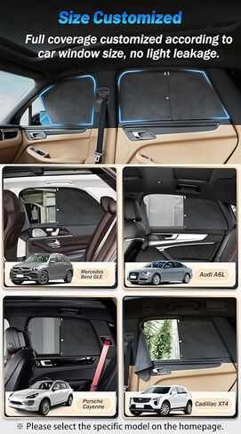 Car Window Sunshade - 2Pack Front Window Custom for Mercedes Benz C Class W205 2015-2021, Side Glass Covers and Screen, Block Sun Rays Curtains, Heat and Insect Protection, for Baby in Cars in Kuwait
