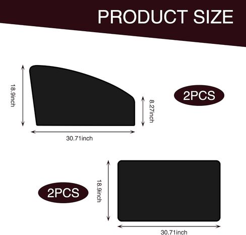 4 PCS Car Side Window Sunshade, Sun Protection Elastic Cooling Heat Insulation Front Rear Window Sunshade Net, Multi-Functional Decorative Accessories, Suitable for Most Car Models (Black) in Saudi Arabia