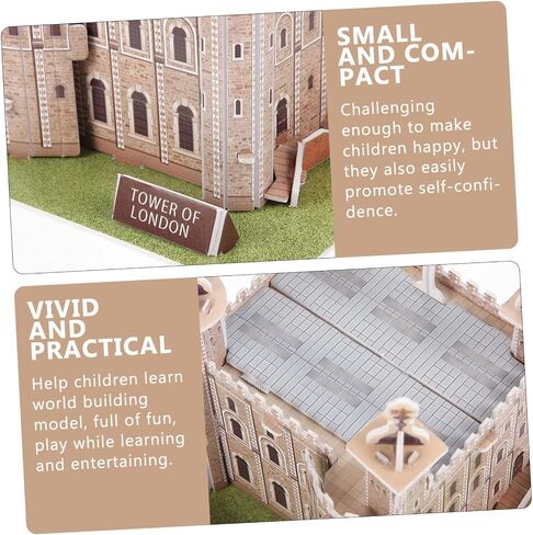 ibasenice 1 Set Tower of London Puzzle Puzzle Educational 3D Puzzles for Paper Puzzles Architectural Puzzle Model Kits for Tower of London Child Three-Dimensional in Saudi Arabia