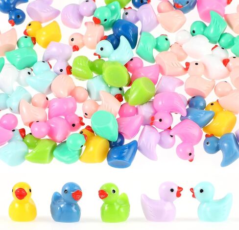 70Pcs Miniature Ducks Plastic Ducks Mini Multi-Color Miniature Ducks for Hiding Ducks Bulk Dollhouse Decor Micro Fairy Garden Landscape Aquarium Tiny Toys in Saudi Arabia