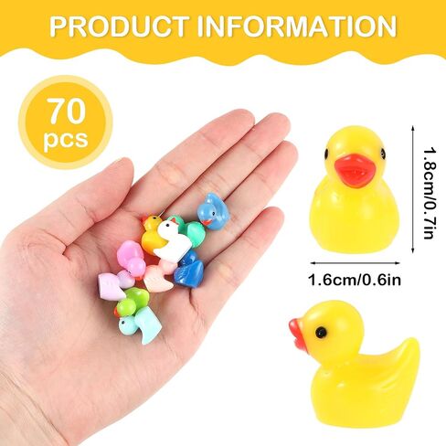 70Pcs Miniature Ducks Plastic Ducks Mini Multi-Color Miniature Ducks for Hiding Ducks Bulk Dollhouse Decor Micro Fairy Garden Landscape Aquarium Tiny Toys in Saudi Arabia
