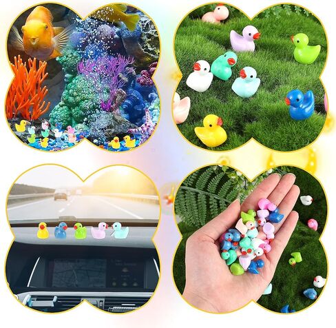 70Pcs Miniature Ducks Plastic Ducks Mini Multi-Color Miniature Ducks for Hiding Ducks Bulk Dollhouse Decor Micro Fairy Garden Landscape Aquarium Tiny Toys in Saudi Arabia